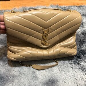 Yves Saint Laurent Tan Quilted Shoulder Bag